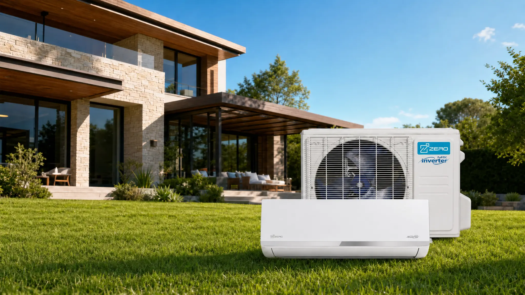 Z-Pro cold-climate heat pump system installed outside a New England home